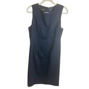 Pendleton Virgin Wool Blend Sleeveless Sheath Dress Sz 10‎ Navy Blue Made In USA